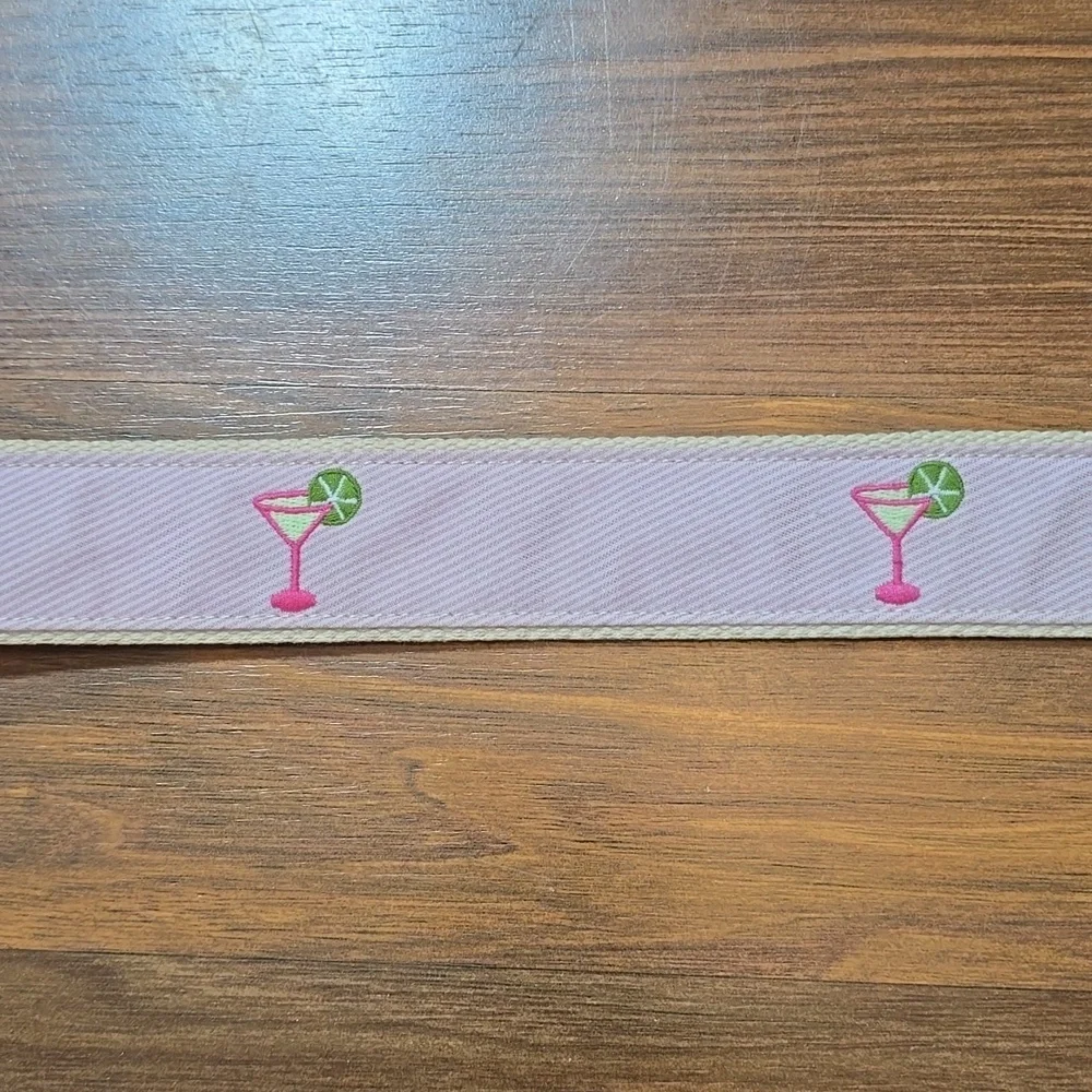 J. Crew Pink Martini Cocktail Embroidered D-Ring Belt - Picture 3 of 10